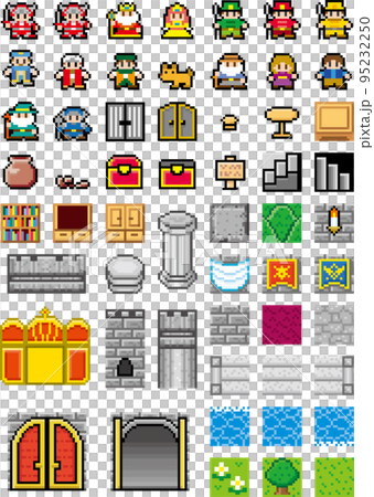 RPG風格的像素藝術城堡套裝 RPG風格的像素藝術城堡套裝 95232250