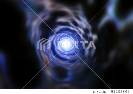 宇宙空間のワープをイメージした背景素材（ワームホール ・ブラックホールのイメージ） 95232345