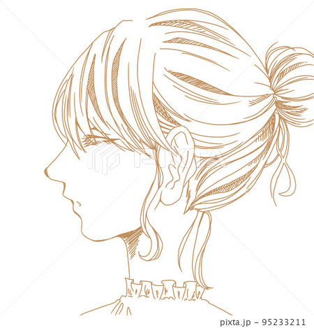 横を向いた女性 95233211