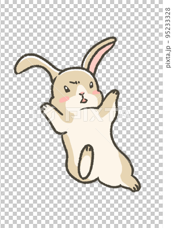 一隻兔子跳躍的插圖 95233328