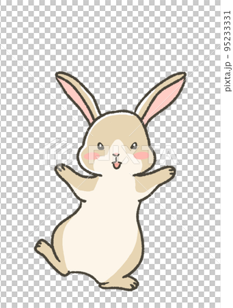 一隻跳舞的兔子的插圖 一隻跳舞的兔子的插圖 95233331