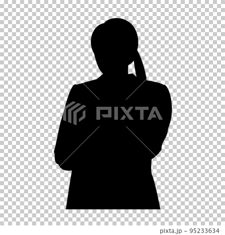 怒るビジネスウーマンのシルエットイラスト 怒るビジネスウーマンのシルエットイラスト 95233634