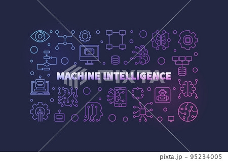 Machine Intelligence vector linear colorful horizontal banner 95234005