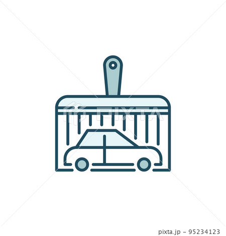 Car inside Paint Brush vector colored icon Car inside Paint Brush vector colored icon 95234123