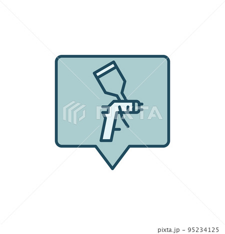 Spray Gun inside Speech Bubble vector colored icon Spray Gun inside Speech Bubble vector colored icon 95234125