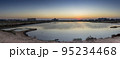 a shallow salt lake near the Azov sea on sunset, Arabat Spit, Ukraine 95234468