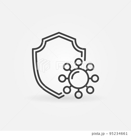 Vector Antiviral Protection thin line concept icon 95234661