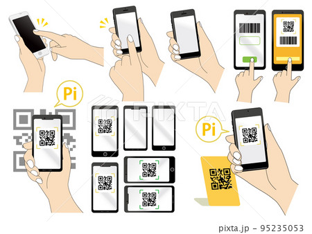 スマートフォンのイラストセット 95235053