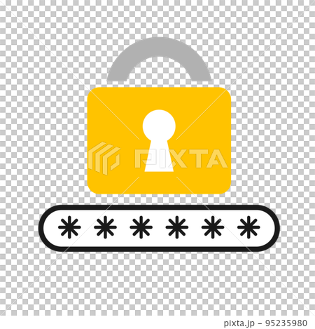 パスワードと南京錠マークイラスト 95235980