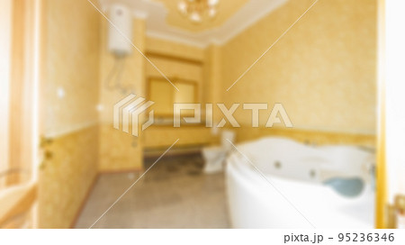 Abstract blur defocused bathroom and toilet interior for background. Abstract blur defocused bathroom and toilet interior for background. 95236346