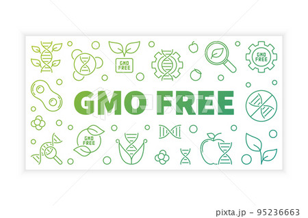 GMO Free vector outline banner on white background GMO Free vector outline banner on white background 95236663