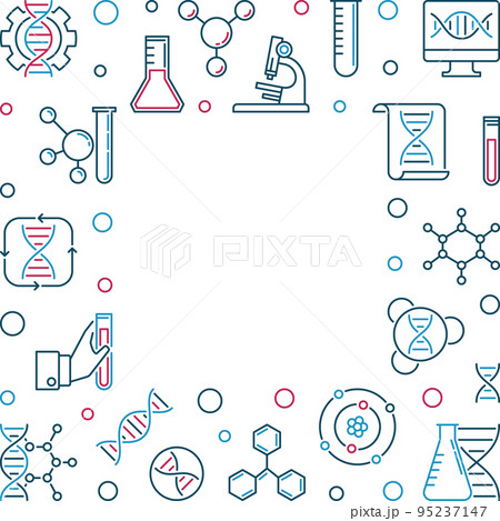 Vector DNA Testing creative square line frame or illustration 95237147