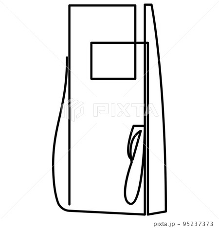 Fuel car charging station continuous line drawing. Vector illustration. Fuel car charging station continuous line drawing. Vector illustration. 95237373