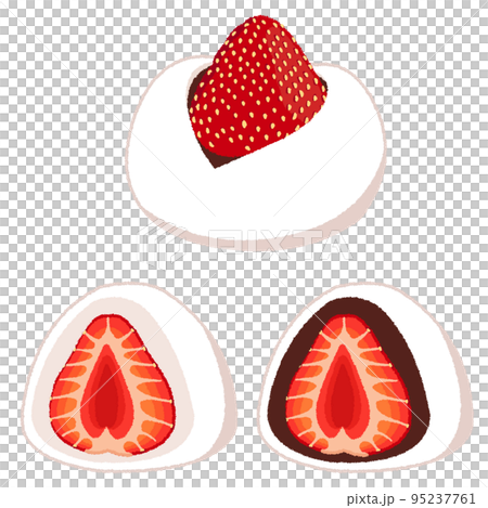 いちご大福のイラスト いちご大福のイラスト 95237761