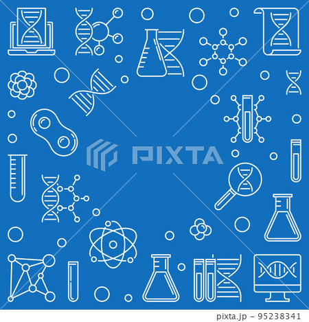 Vector Genetics and Science outline illustration or frame 95238341