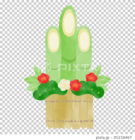 かわいい手描きの門松 95238467