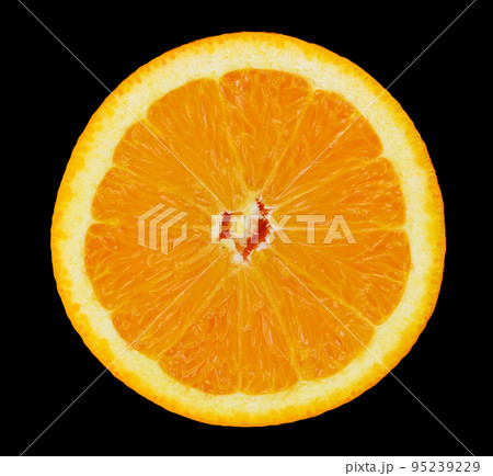 Orange isolated on black background. 95239229