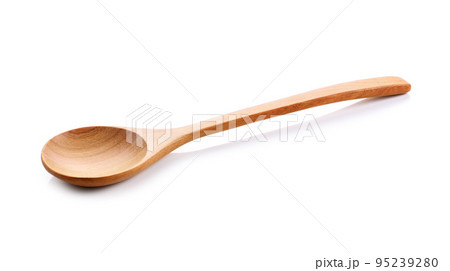 Wooden spoon on white background 95239280