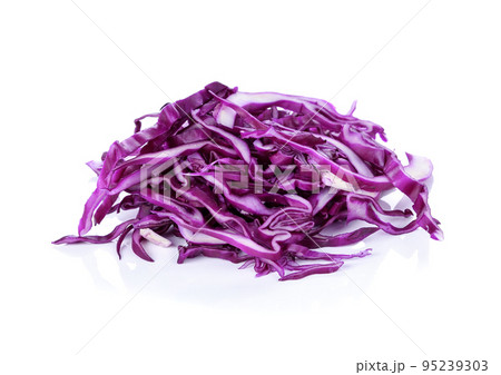 sliced of red cabbage on white background sliced of red cabbage on white background 95239303
