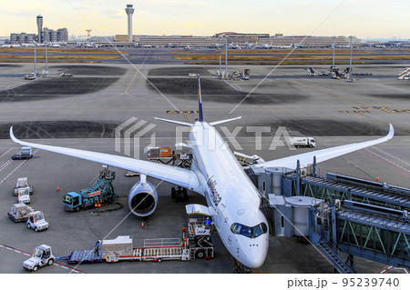 羽田空港で働く航空機特殊車両とサービスエンジニア 羽田空港で働く航空機特殊車両とサービスエンジニア 95239740