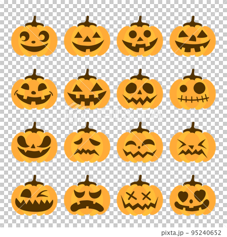 Halloween pumpkin vector illustration icon set material 95240652
