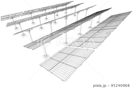 Solar Panel Field. Vector 95240968