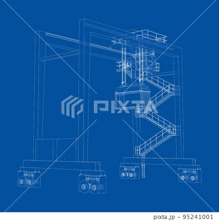 Port cargo crane. Vector Port cargo crane. Vector 95241001