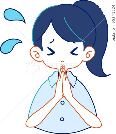 必死に謝る、必死にお願いする人物のベクターイラストレーション 95241524