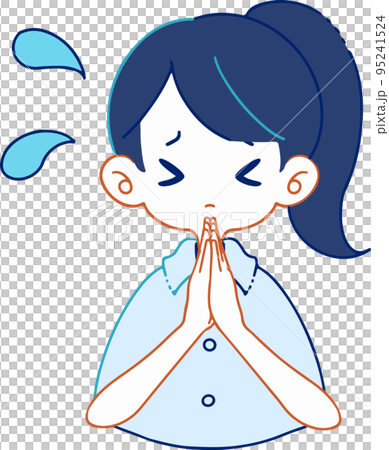 必死に謝る、必死にお願いする人物のベクターイラストレーション 95241524