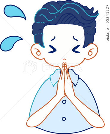 必死に謝る、必死にお願いする人物のベクターイラストレーション 95241527