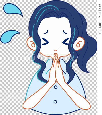 Vector illustration of a person desperately apologizing, desperately asking 95241536