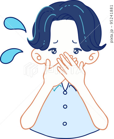 失言して慌てる人物のベクターイラストレーション 失言して慌てる人物のベクターイラストレーション 95241881