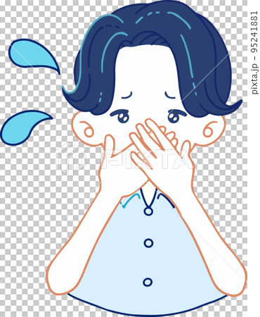失言して慌てる人物のベクターイラストレーション 失言して慌てる人物のベクターイラストレーション 95241881