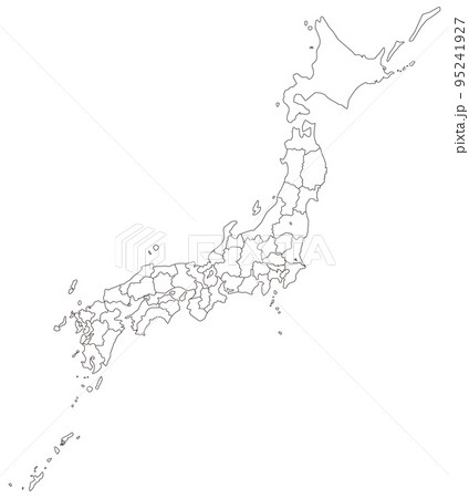 分割できる日本白地図　線画 95241927