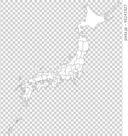 分割できる日本白地図　線画 95241927