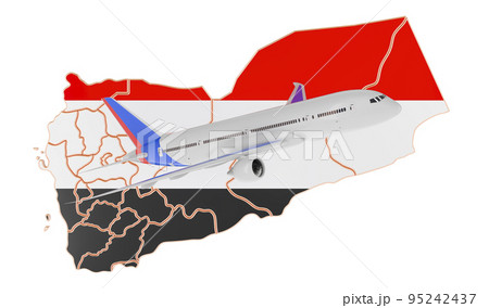 Flights to Yemen, travel concept. 3D rendering 95242437