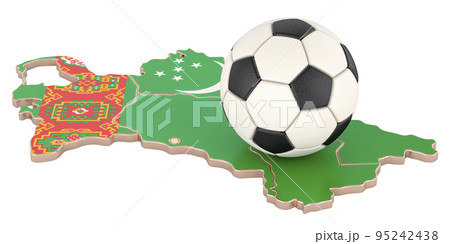 Football ball with map of Turkmenistan concept, 3D rendering 95242438