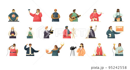 Vector set of illustrations of professional creative workers. Flat style 95242558