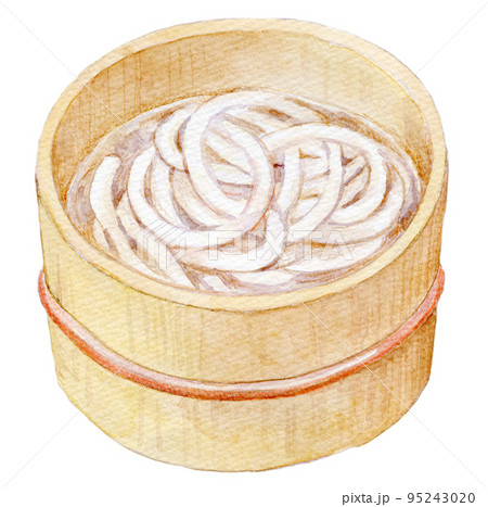 釜揚げうどん　水彩イラスト 95243020