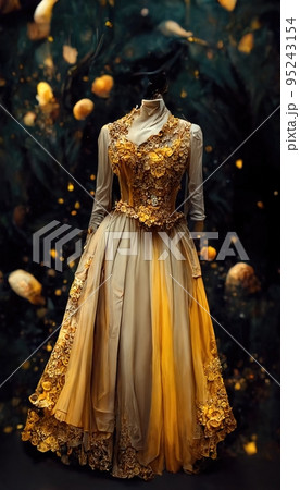 Gorgeous party dress with fancy decor, 3d render 95243154