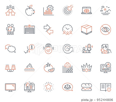 Business icons set. Included icon as Justice scales, Seo graph and Targeting web elements. Sconce light, Technical info, Verified internet icons. Online delivery, Build, Monitor web signs. Vector Business icons set. Included icon as Justice scales, Seo graph and Targeting web elements. Sconce light, Technical info, Verified internet icons. Online delivery, Build, Monitor web signs. Vector 95244806