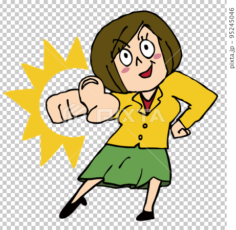 A woman pointing at me with a confident face 95245046