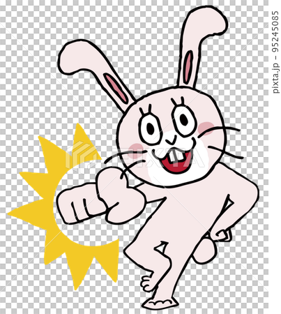 一隻兔子用自信的臉用力指著你 95245085