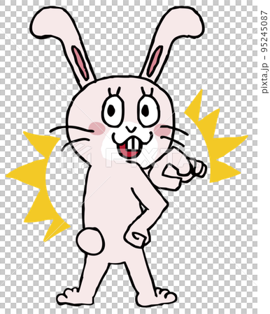 自信に満ちた顔で振り向きながらこちらに指をさしてくるウサギ 自信に満ちた顔で振り向きながらこちらに指をさしてくるウサギ 95245087