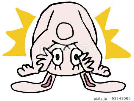 股下から顔を出すウサギ 95245096