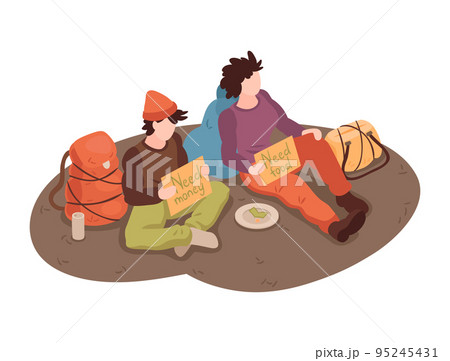 Isometric Homeless People Isometric Homeless People 95245431