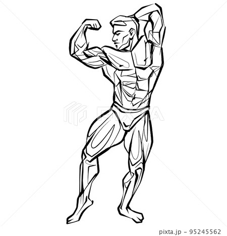Muscular Bodybuilder Posing Biceps Royalty Free SVG, Cliparts, Vectors, and  Stock Illustration. Image 122392720.
