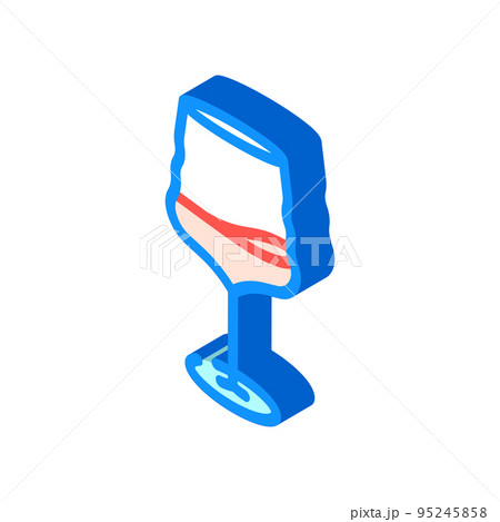 merlot wine glass isometric icon vector illustration 95245858