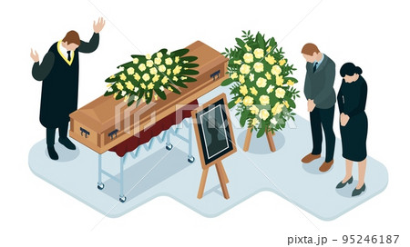Funeral Service Isometric Illustration Funeral Service Isometric Illustration 95246187