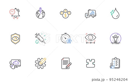 Graph chart, Cloud computing and Freezing timer line icons for website, printing. Collection of Buying currency, Recovered person, Time management icons. Artificial intelligence, Article. Vector 95246204
